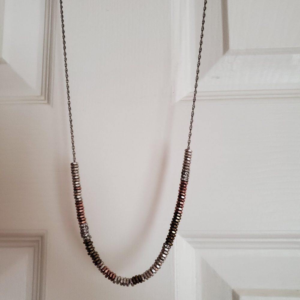 Fossil mixed metal necklace